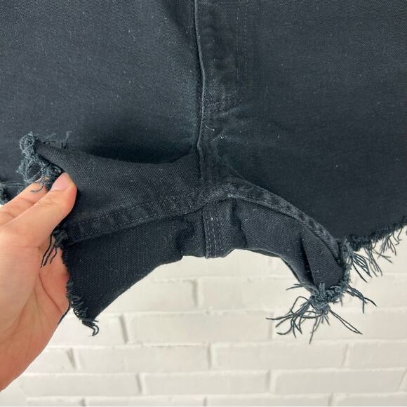 Carhartt Black Denim Handmade Cutoff Cargo Shorts - Picture 4 of 8